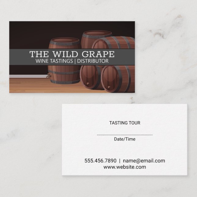 Wine Barrels | Winery  Business Card (Front/Back)