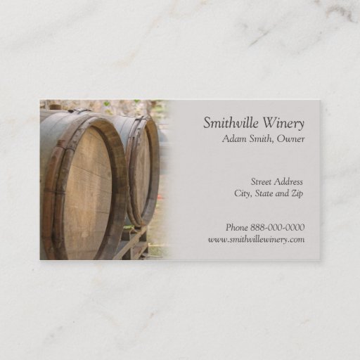 Customizable Wine Barrels Business Card