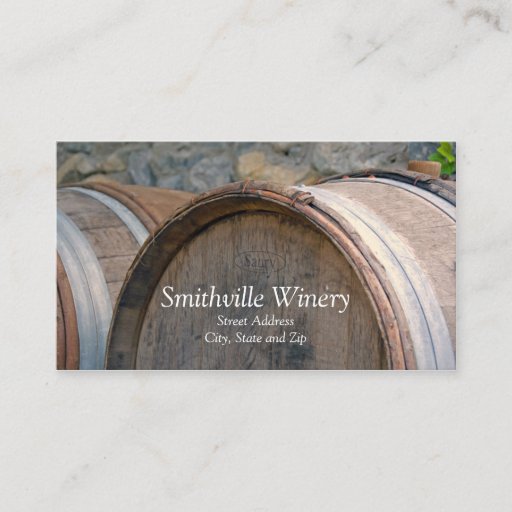 Customizable Wine Barrels Business Card