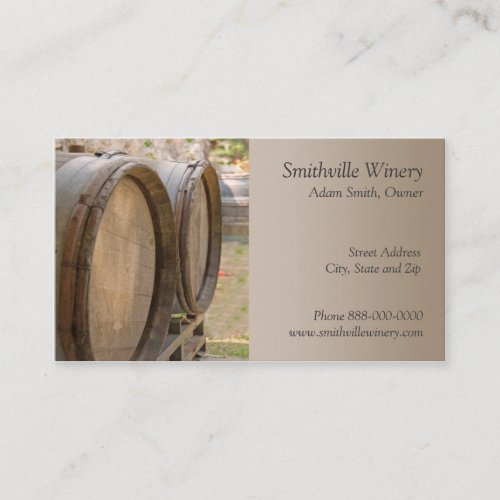 Wine Barrels Winery Business Card