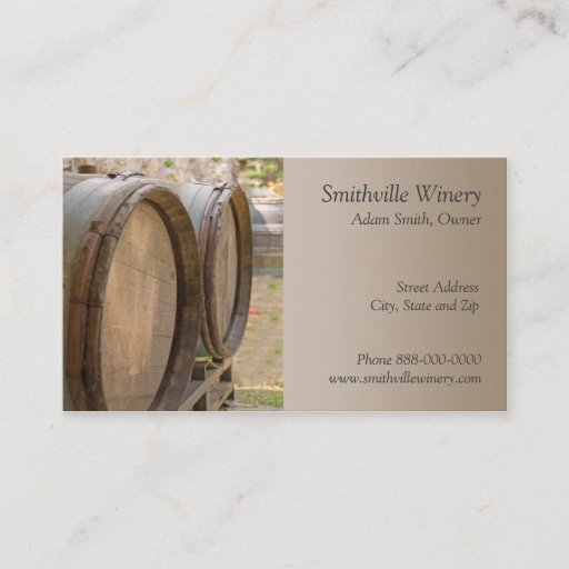 Customizable Wine Barrels Business Card