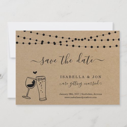 Wine  Beer Toast Save the Date Announcement