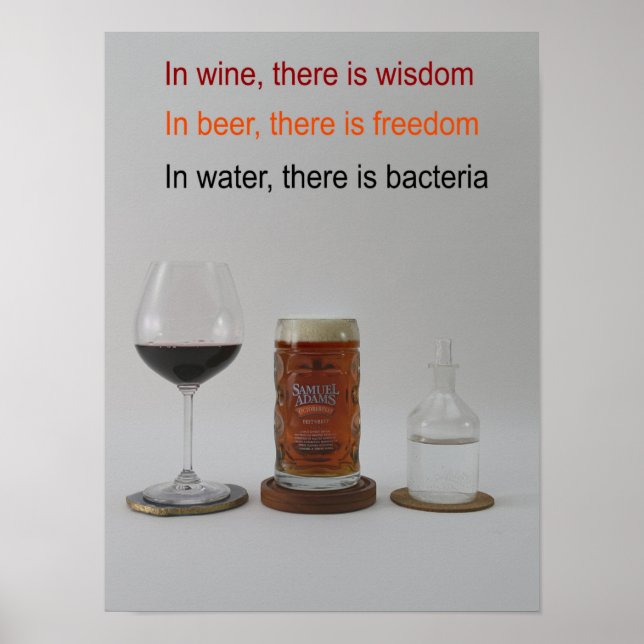 Wine beer water poster (Front)