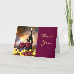 Wine Before and After Thanks Letterpress Thank You Card