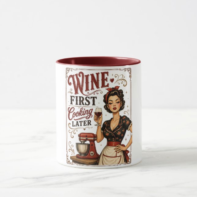 Wine Before Cooking Coffee Mug (Center)