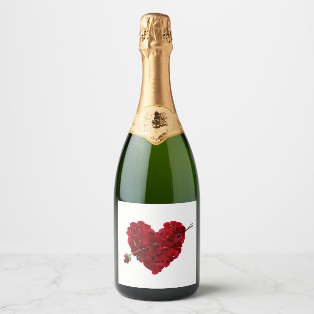 wine beverage for valentine sparkling wine label (Front)