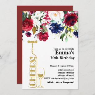 Wine birthday invitation