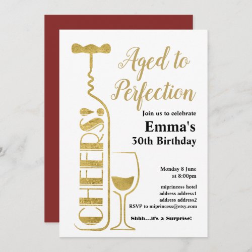 Wine birthday invitation