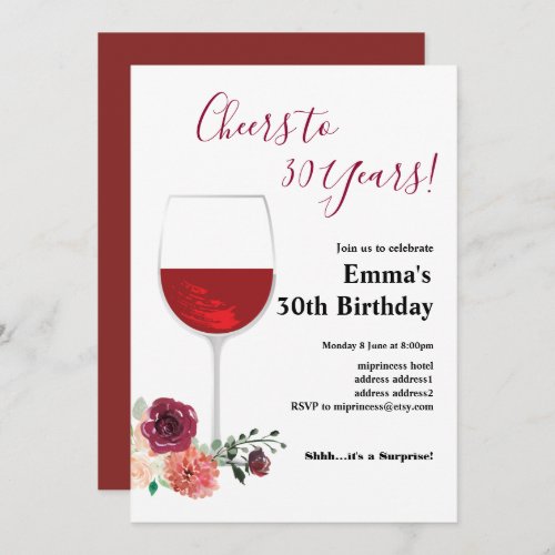 Wine birthday invitation Aged to Perfection Invit Invitation