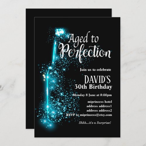 Wine birthday invitation Aged to Perfection Invitation