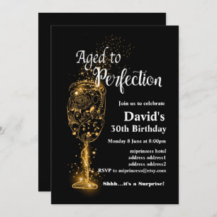 Wine birthday invitation, Aged to Perfection Invitation