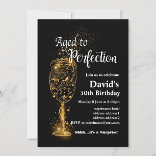 Wine birthday invitation, Aged to Perfection Invitation