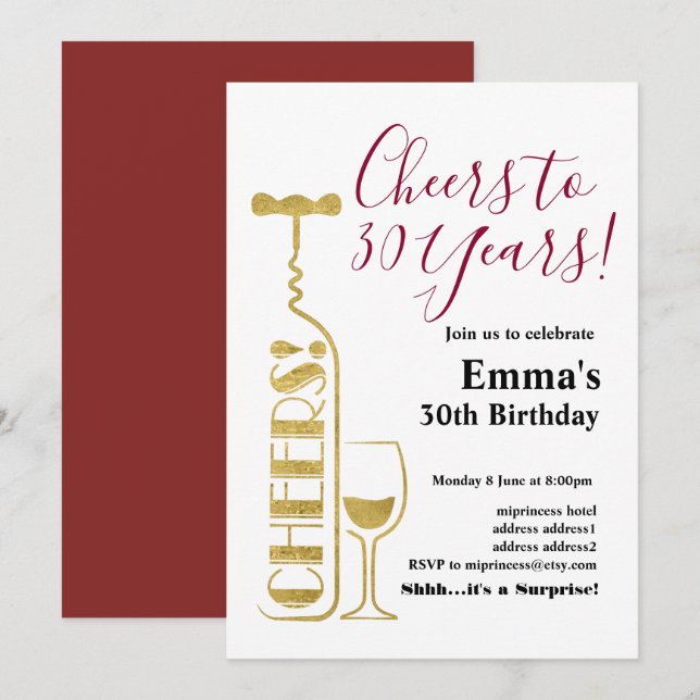 Wine birthday invitation, Aged to Perfection Invitation (Front/Back)