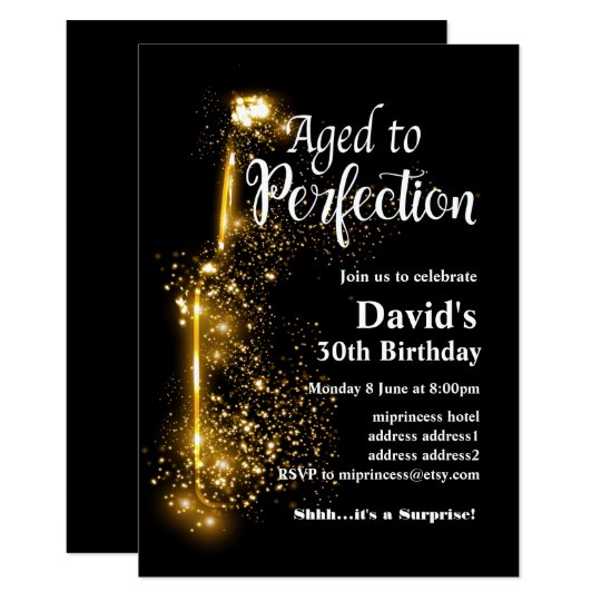 Wine Birthday Invitation Aged To Perfection Invitation Zazzle Com