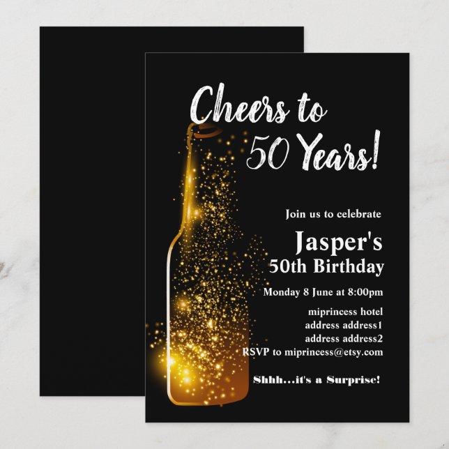 Wine birthday invitation, Cheers to! Invitation (Front/Back)