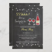 Wine Birthday Party Chalk red glass ANY AGE Invite (Front/Back)