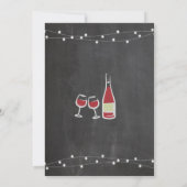 Wine Birthday Party Chalk red glass ANY AGE Invite (Back)