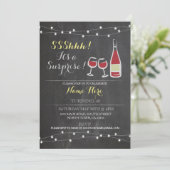 Wine Birthday Party Chalk red glass ANY AGE Invite (Standing Front)