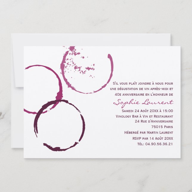 Wine Birthday Party Invitation (Front)