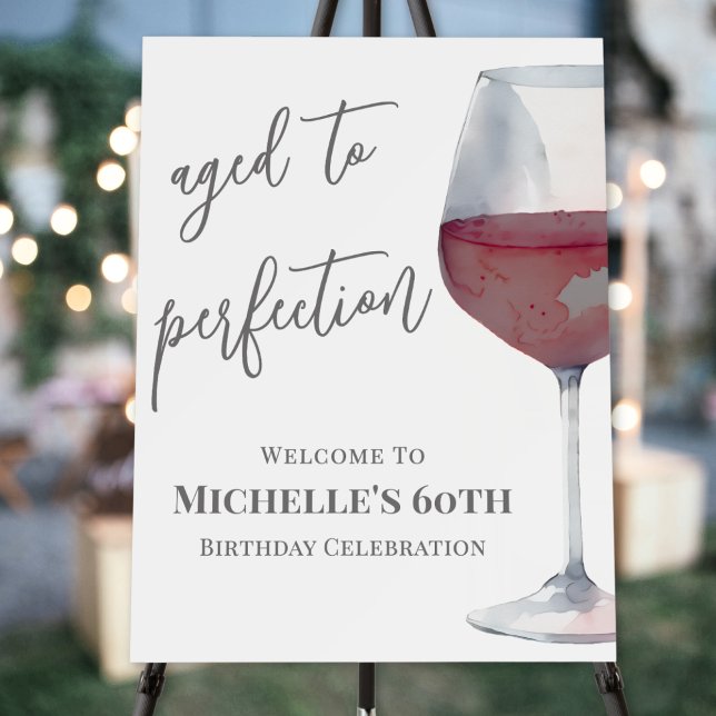 Wine Birthday Party Welcome Sign (Wine Birthday Party Welcome Sign)