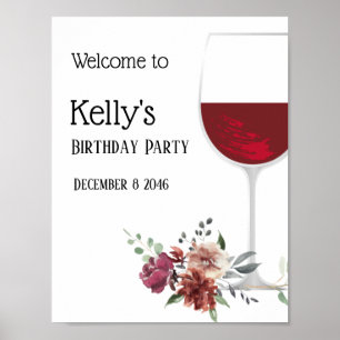 wine birthday Poster