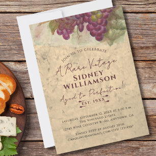 Wine Birthday Rare Vintage Aged to Perfection Invitation