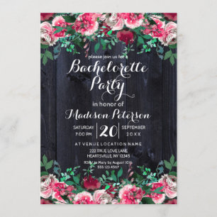 Wine Blush & Navy Bachelorette Party Invitation