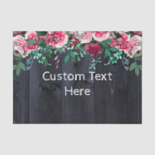 Wine Blush & Navy Wood Burgundy Custom Wedding Tissue Paper