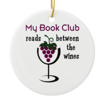 Wine Book Club Ceramic Ornament