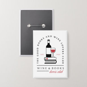 Wine book club funny dark romance reader aesthetic button