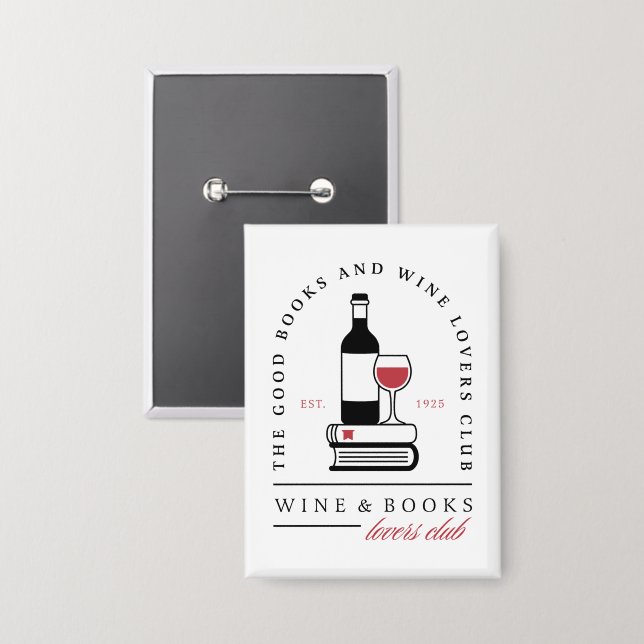 Wine book club funny dark romance reader aesthetic button (Front/Back)