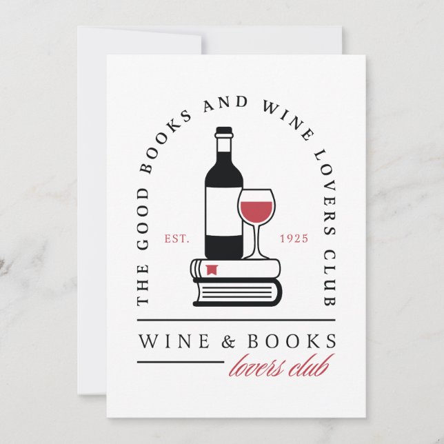 Wine book club funny dark romance reader party invitation (Front)
