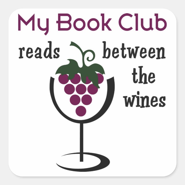 Wine Book Club Square Sticker (Front)