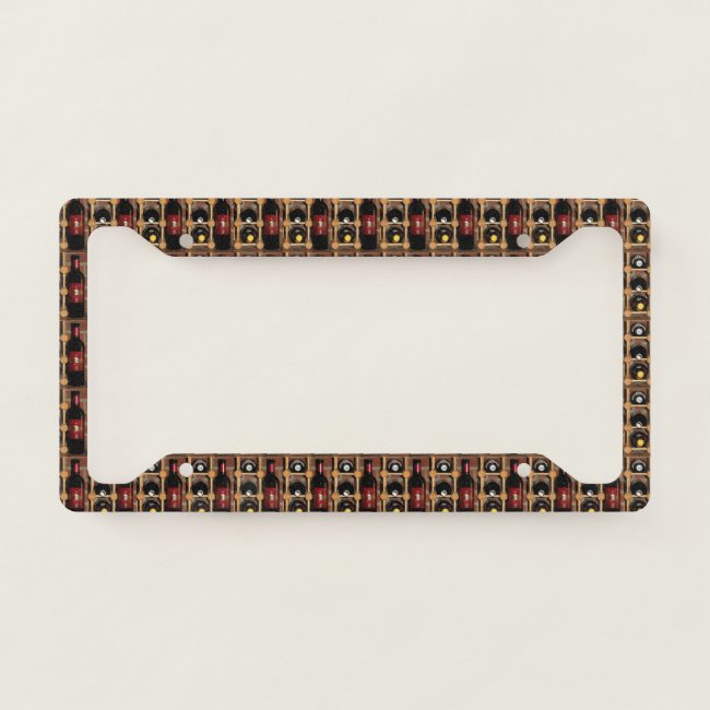 Wine Bottle Abstract License Plate Frame