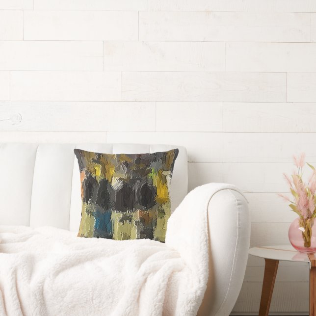 Wine Bottle Abstract Throw Pillow (Couch)