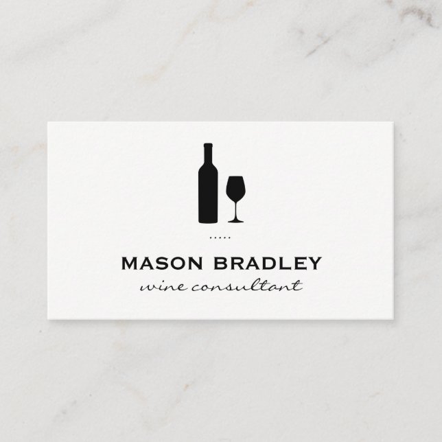 Wine Bottle and Glass Business Card (Front)