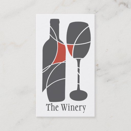 Customizable Wine bottle and glass business card