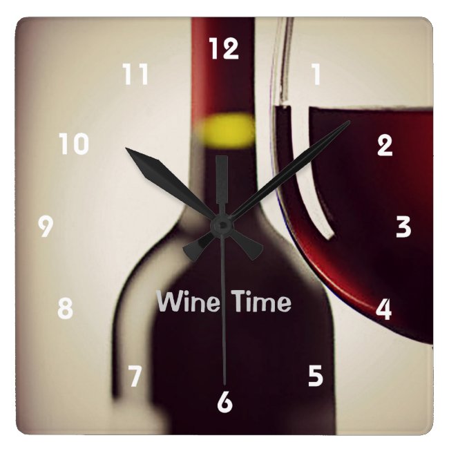 Wine Bottle and Glass Design Wall Clock