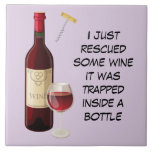 Wine Bottle And Glass Illustration Ceramic Tile at Zazzle