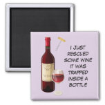 Wine Bottle And Glass Illustration Magnet at Zazzle