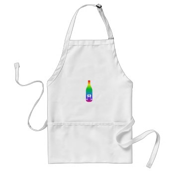 Wine Bottle And Glass In Rainbow Colors Adult Apron by ShawlinMohd at Zazzle