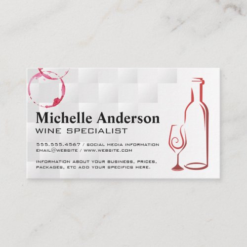 Wine Bottle and Glass Logo Business Card