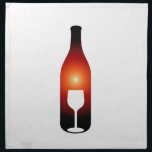 Wine bottle and glass napkin<br><div class="desc">Wine bottle and glass</div>