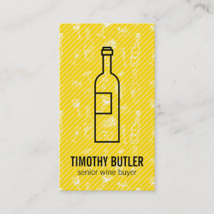 Wine Bottle and Wine Accessory Patterns Business Card