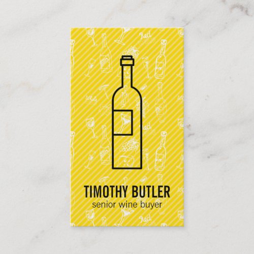 Wine Bottle and Wine Accessory Patterns Business Card