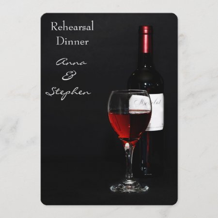 Wine Bottle And Wine Glass Invitation