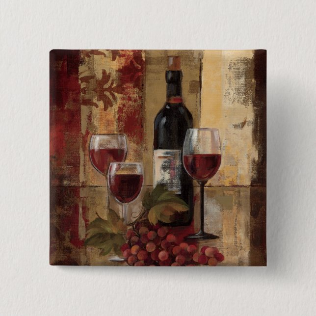 Wine Bottle and Wine Glasses Button (Front)