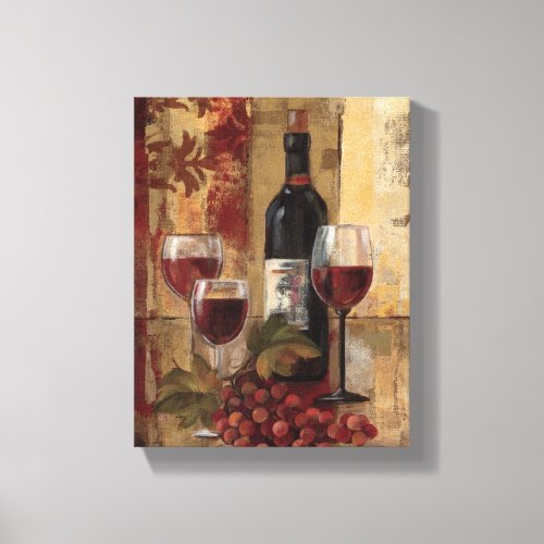 Wine Bottle and Wine Glasses Canvas Print