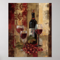 Wine Bottle and Wine Glasses