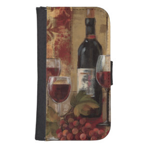 Wine Bottle and Wine Glasses Galaxy S4 Wallet Case